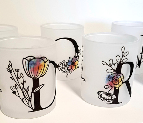 ספל זכוכית חלבי